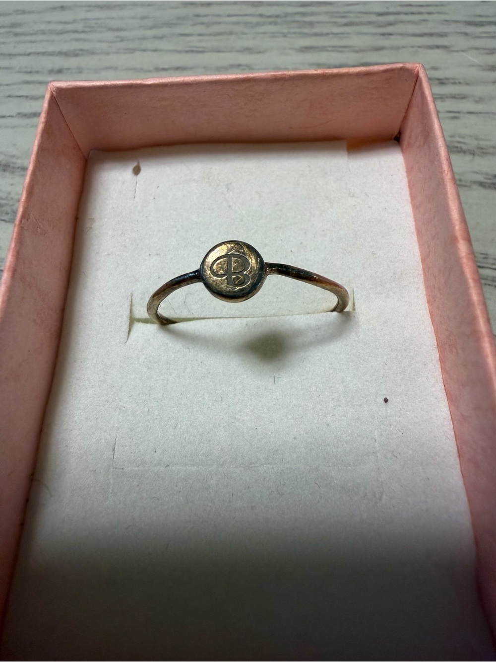 Gold-Tone Initial 'B' Signet Ring - Women's Jewelry
